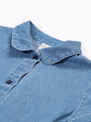 Frugi Blue Kimberley 100% Organic Cotton Shirt Dress - Image 3 of 5