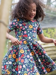 Frugi Blue Dinosaur Short-Sleeve Skater Dress - Image 2 of 6