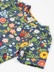 Frugi Blue Dinosaur Short-Sleeve Skater Dress - Image 4 of 6