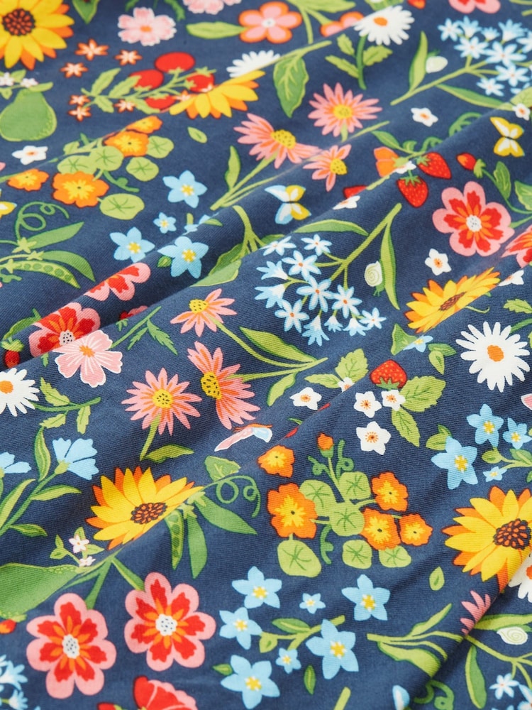 Frugi Blue Dinosaur Short-Sleeve Skater Dress - Image 5 of 6