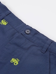Frugi Blue Bryn Embroidered 100% Organic Cotton Shorts - Image 3 of 5