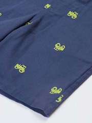 Frugi Blue Bryn Embroidered 100% Organic Cotton Shorts - Image 4 of 5