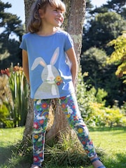 Frugi Blue Bunny Printed Leggings - Image 1 of 5