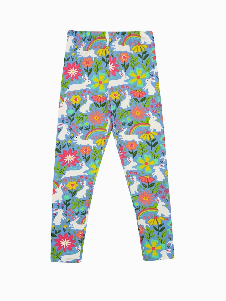 Frugi Blue Bunny Printed Leggings - Image 3 of 5