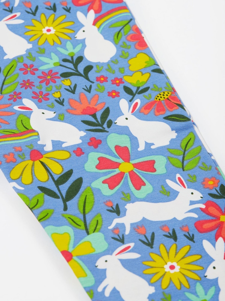 Frugi Blue Bunny Printed Leggings - Image 5 of 5
