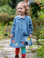 Frugi Blue Emma Denim 100% Organic Cotton Dress - Image 1 of 7