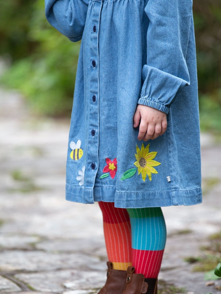 Frugi Blue Emma Denim 100% Organic Cotton Dress - Image 2 of 7