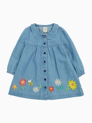 Frugi Blue Emma Denim 100% Organic Cotton Dress - Image 3 of 7