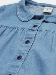 Frugi Blue Emma Denim 100% Organic Cotton Dress - Image 6 of 7