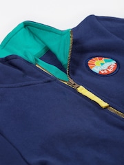 Frugi Blue Handy Half Zip 100% Organic Cotton Sweatshirt - Image 5 of 7
