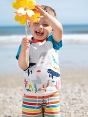 Frugi Blue Sunny Cotton Shorts - Image 1 of 5