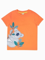 Frugi Orange Carsen Appliqué 100% Organic Cotton T-Shirt - Imagen 2 de 5