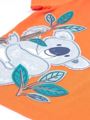 Frugi Orange Carsen Appliqué 100% Organic Cotton T-Shirt - Imagen 4 de 5