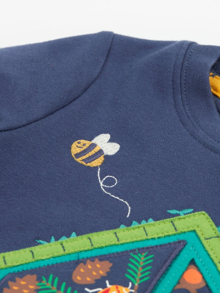 Frugi Blue Interactive Appliqué 100% Organic Cotton T-Shirt - Image 4 of 4 Frugi Blue Interactive Appliqué 100% Organic Cotton T-Shirt - Image 4 of 4