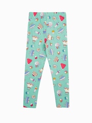 Frugi Blue Bunny Printed Leggings - Image 2 of 4