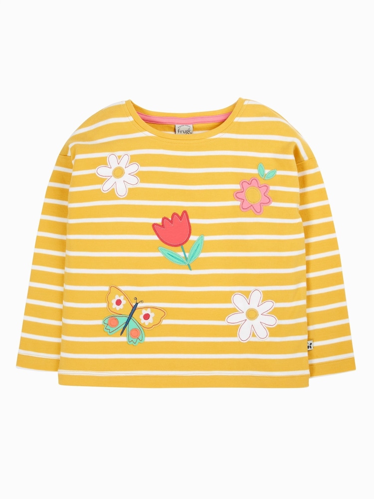 Frugi Kids Yellow Tori Appliqué 100% Organic Cotton Top Clothing - Image 1 of 4 Frugi Kids Yellow Tori Appliqué 100% Organic Cotton Top Clothing - Image 1 of 4