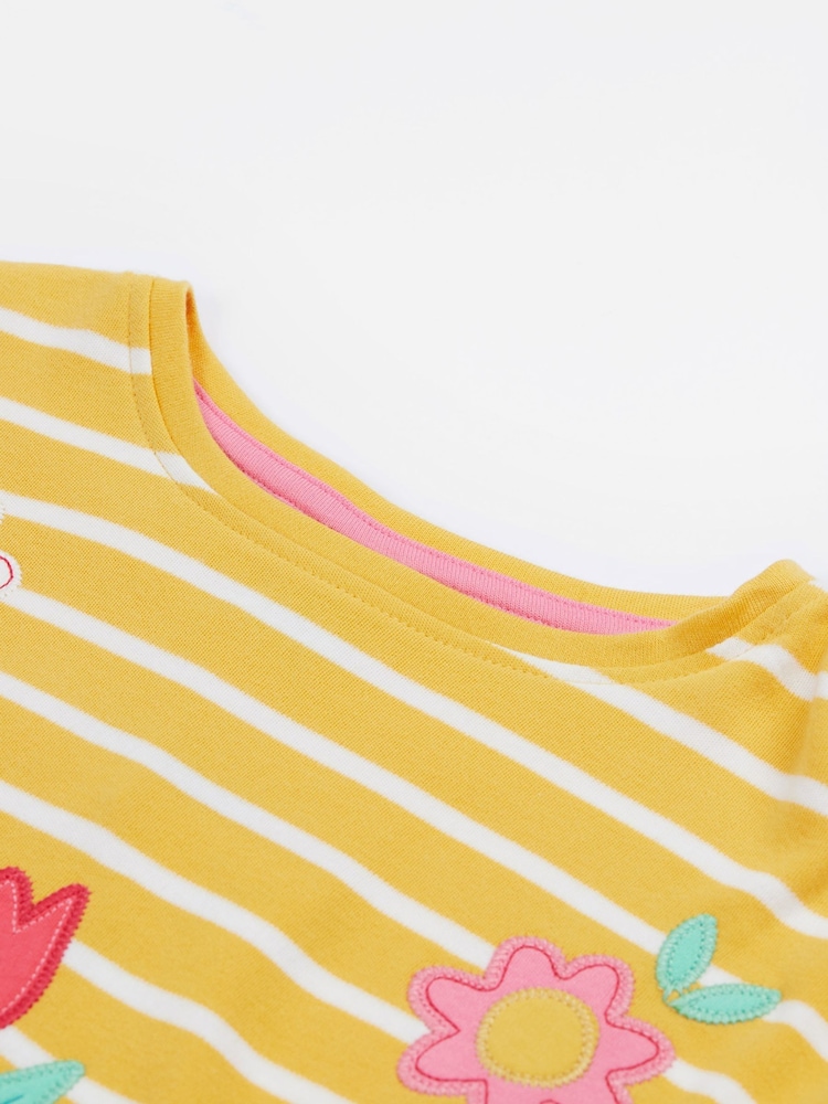 Frugi Kids Yellow Tori Appliqué 100% Organic Cotton Top Clothing - Image 4 of 4