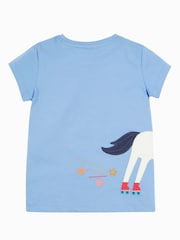 Frugi Blue Elise Wrap Around Appliqué 100% Organic Cotton T-Shirt - صورة 3 من 6