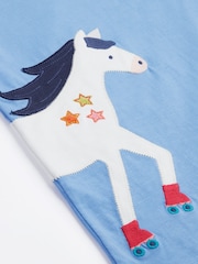 Frugi Blue Elise Wrap Around Appliqué 100% Organic Cotton T-Shirt - صورة 4 من 6