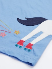 Frugi Blue Elise Wrap Around Appliqué 100% Organic Cotton T-Shirt - صورة 5 من 6