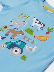 Frugi Blue Little Creature Appliqué 100% Organic Cotton T-Shirt - Imagen 3 de 5