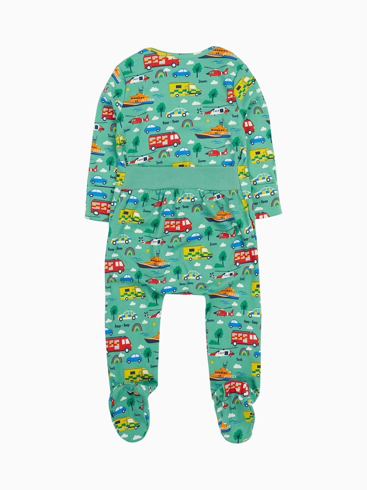 Frugi Green Easy Dressing Printed Sleepsuit - Image 2 of 4