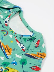 Frugi Green Easy Dressing Printed Sleepsuit - Image 3 of 4