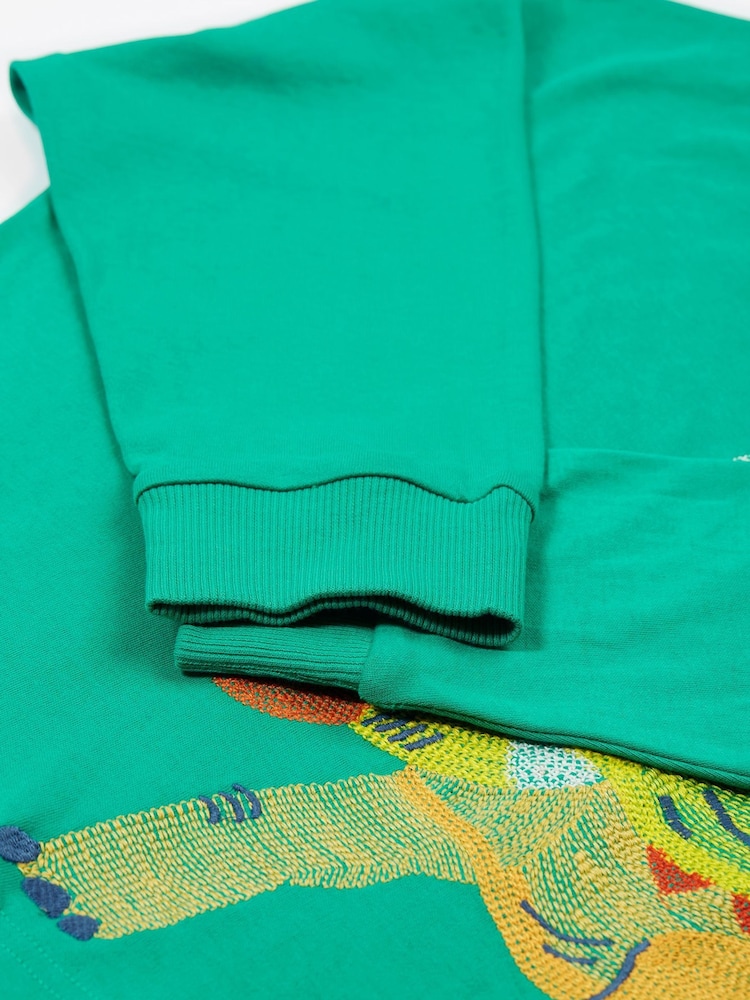 Frugi Green Owen Embroidered 100% Organic Cotton Appliqué Top - Image 5 of 5