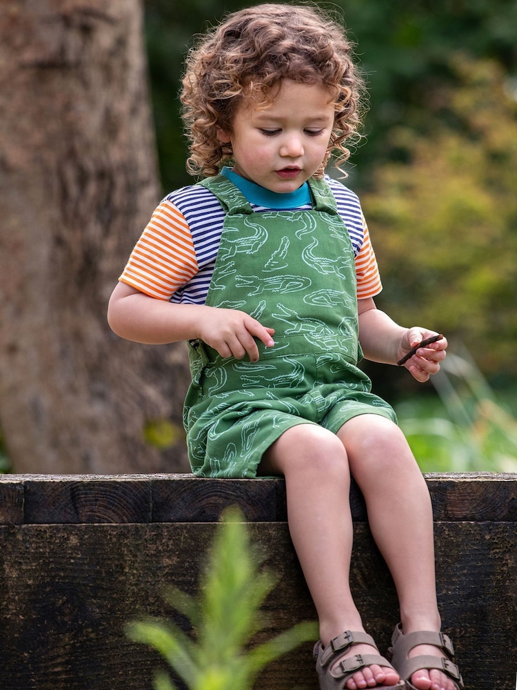 Frugi Green Rocky Reversible 100% Organic Cotton Dungarees - Image 1 of 7