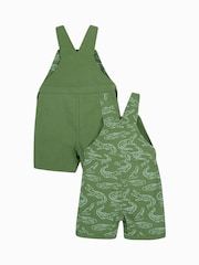 Frugi Green Rocky Reversible 100% Organic Cotton Dungarees - Image 4 of 7