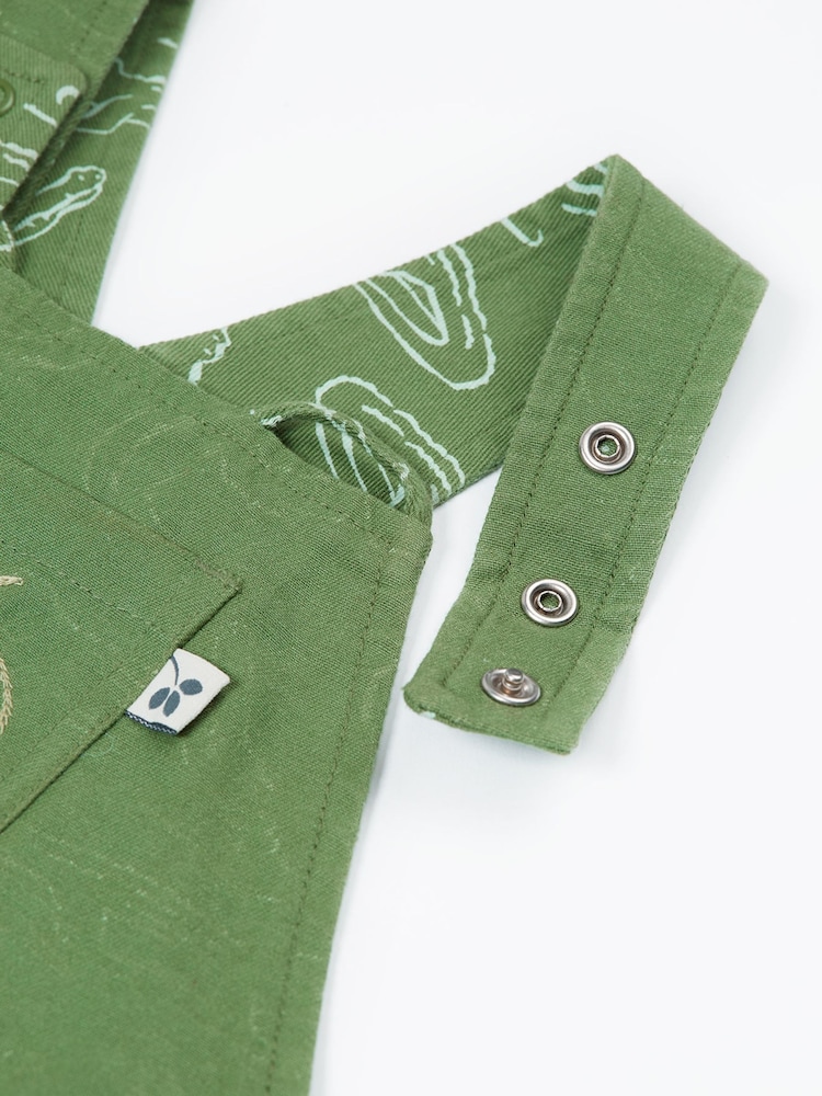 Frugi Green Rocky Reversible 100% Organic Cotton Dungarees - Image 7 of 7