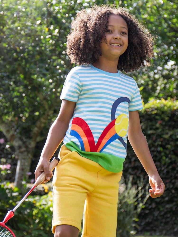 Frugi Blue Alda Collared Non Appliqué 100% Organic Cotton T-Shirt - Image 1 of 3