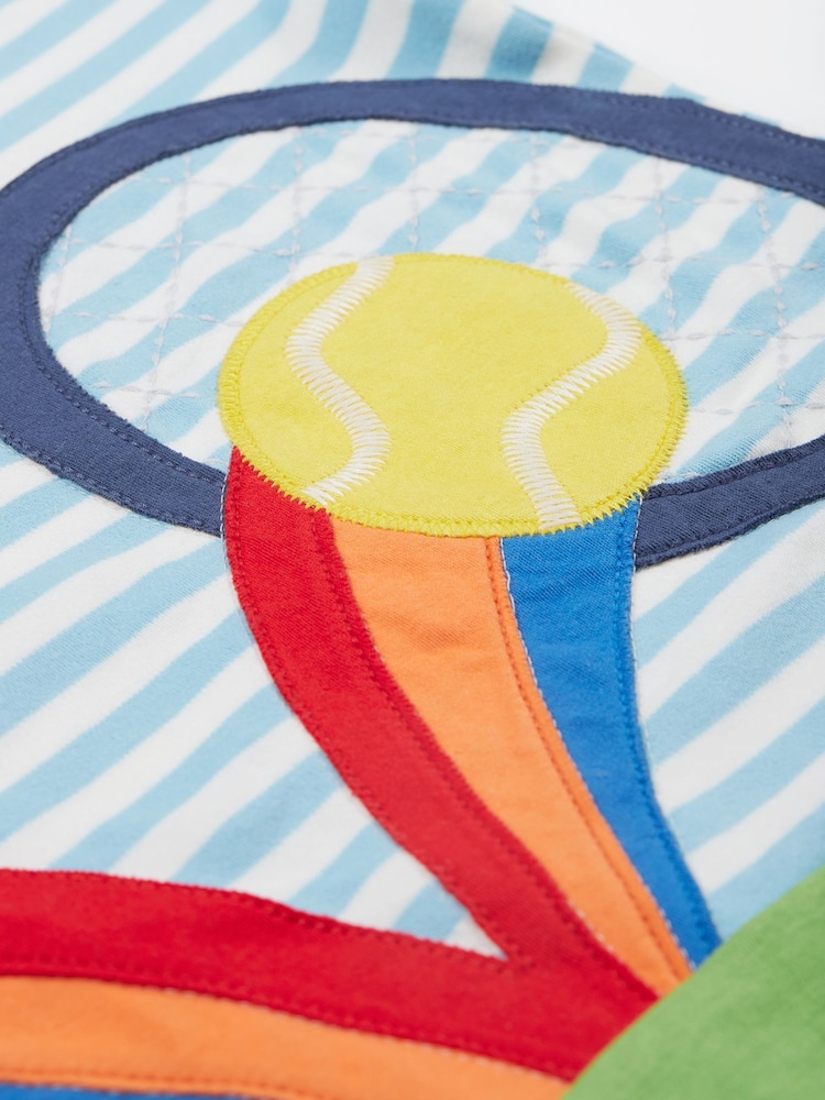 Frugi Blue Alda Collared Non Appliqué 100% Organic Cotton T-Shirt - Image 3 of 3