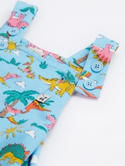 Azul - Frugi Blue Dinosaur Parsnip Dungarees - Imagen 3 de 4