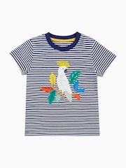 Frugi Blue Elijah Appliqué 100% Organic Cotton T-Shirt - Image 1 of 4