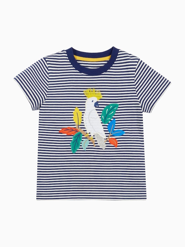 Frugi Blue Elijah Appliqué 100% Organic Cotton T-Shirt - Image 1 of 4