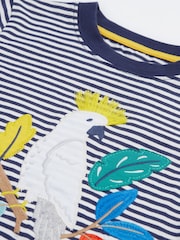 Frugi Blue Elijah Appliqué 100% Organic Cotton T-Shirt - Image 2 of 4