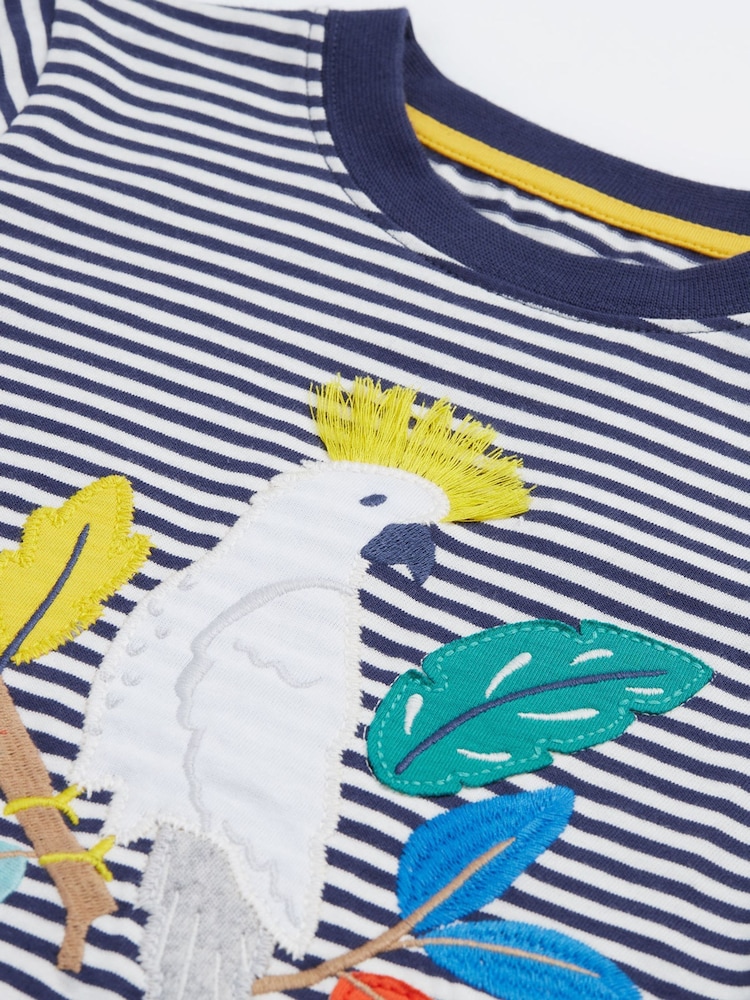 Frugi Blue Elijah Appliqué 100% Organic Cotton T-Shirt - Image 2 of 4