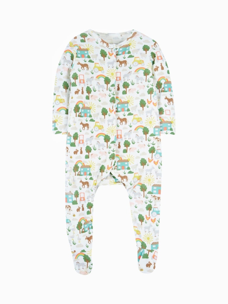 Frugi White Dinosaur Sleepsuit - Baby Clothing - Image 1 of 4