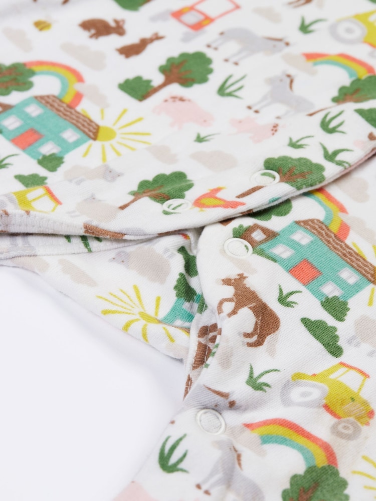 Frugi White Dinosaur Sleepsuit - Baby Clothing - Image 3 of 4