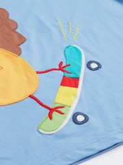 Frugi Blue Avery Appliqué 100% Organic Cotton T-Shirt - Image 4 of 5