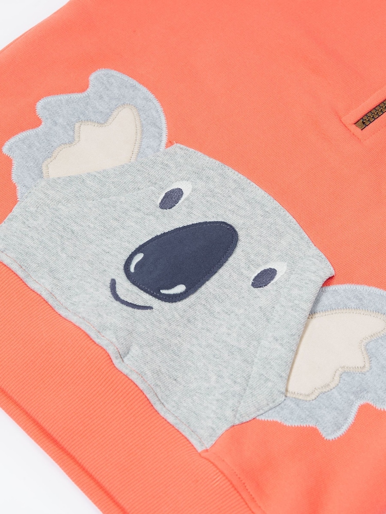 Frugi Orange Hadley Half Zip Hoodie - Image 2 of 3