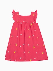 Frugi Pink Asha Muslin 100% Organic Cotton Dress - Image 1 of 5
