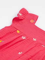Frugi Pink Asha Muslin 100% Organic Cotton Dress - Image 3 of 5