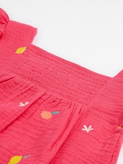 Frugi Pink Asha Muslin 100% Organic Cotton Dress - Image 4 of 5
