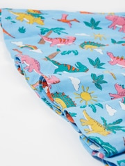 Frugi Blue Dinosaur Short-Sleeve Skater Dress - Image 4 of 5