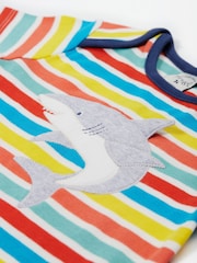 Frugi Blue Bobster Appliqué Rainbow 100% Organic Cotton T-Shirt - Image 2 of 3