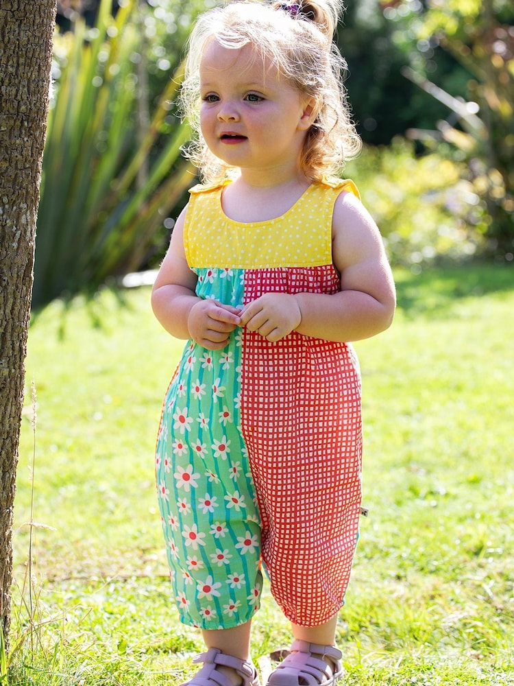 Frugi Green Summer Printed 100% Organic Cotton Dungarees - Imagen 1 de 8