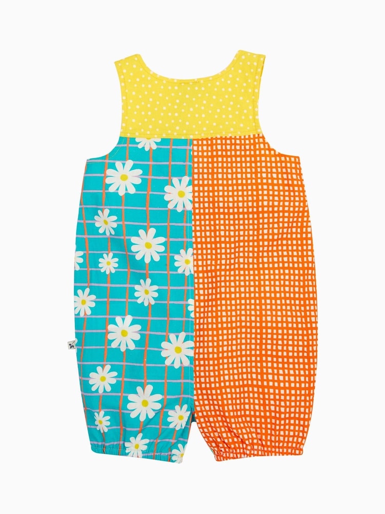 Frugi Green Summer Printed 100% Organic Cotton Dungarees - Image 4 of 8