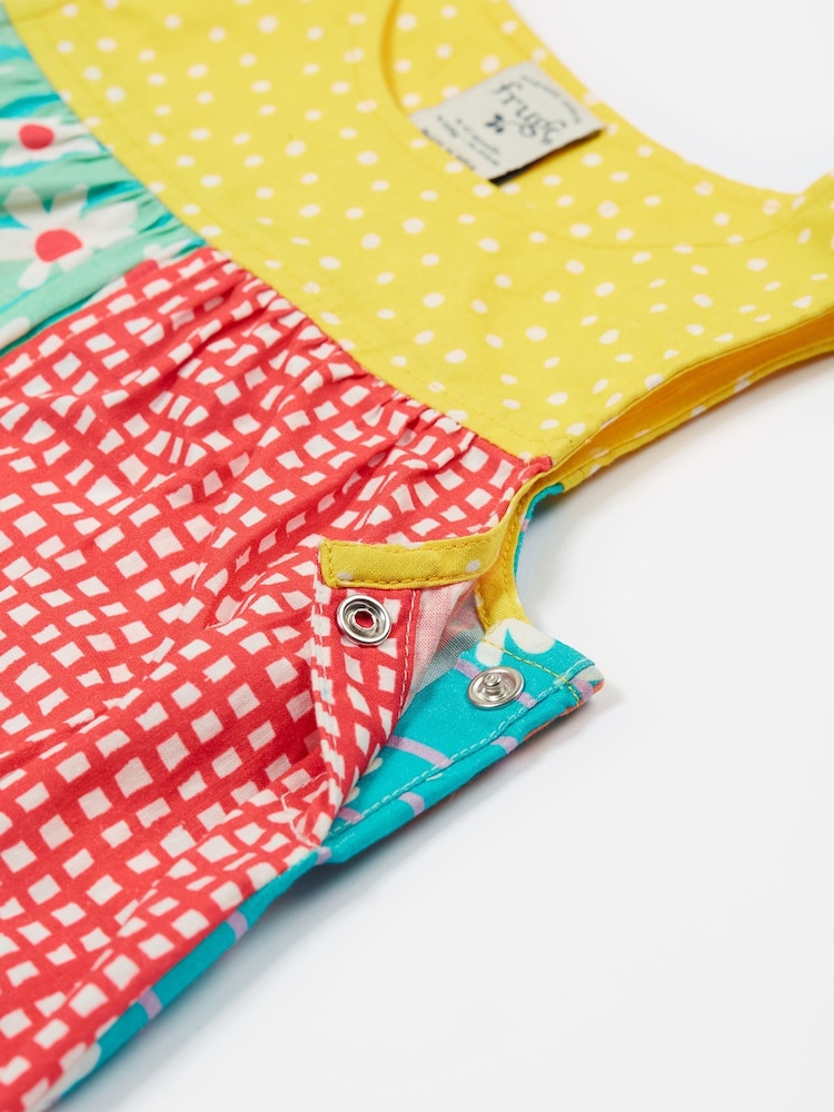 Frugi Green Summer Printed 100% Organic Cotton Dungarees - Image 7 of 8